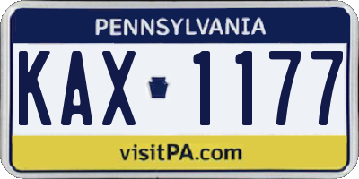 PA license plate KAX1177