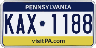 PA license plate KAX1188