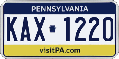 PA license plate KAX1220