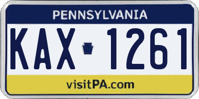 PA license plate KAX1261