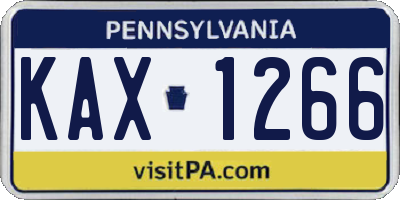 PA license plate KAX1266