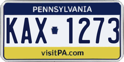 PA license plate KAX1273