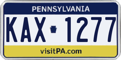 PA license plate KAX1277