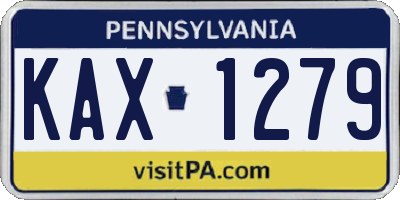 PA license plate KAX1279
