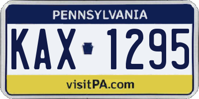 PA license plate KAX1295