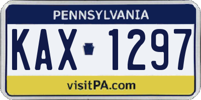 PA license plate KAX1297