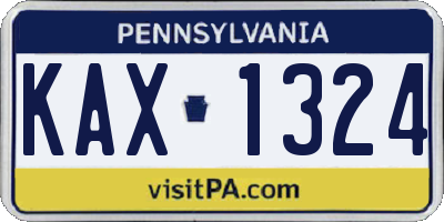 PA license plate KAX1324
