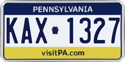 PA license plate KAX1327