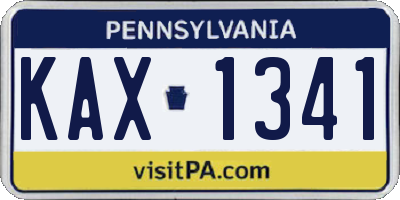 PA license plate KAX1341