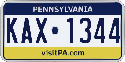 PA license plate KAX1344