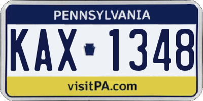 PA license plate KAX1348