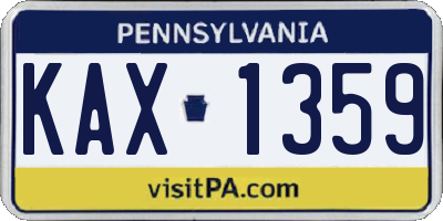 PA license plate KAX1359