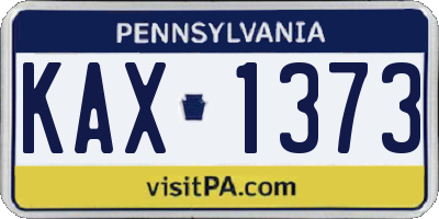PA license plate KAX1373