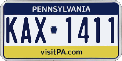 PA license plate KAX1411