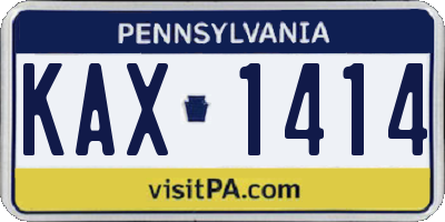 PA license plate KAX1414
