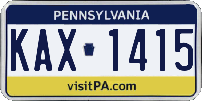 PA license plate KAX1415