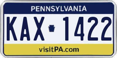 PA license plate KAX1422