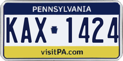 PA license plate KAX1424