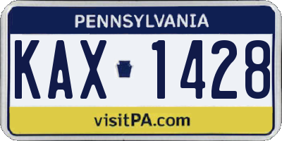 PA license plate KAX1428