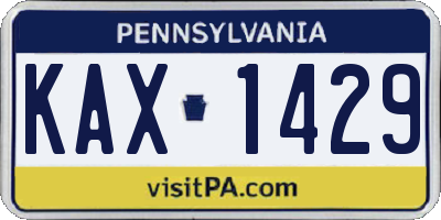 PA license plate KAX1429