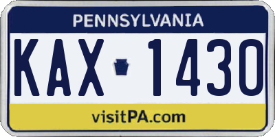 PA license plate KAX1430
