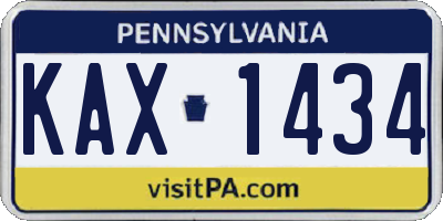 PA license plate KAX1434