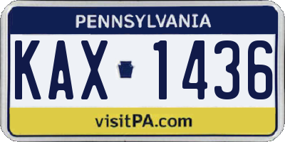 PA license plate KAX1436