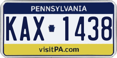 PA license plate KAX1438
