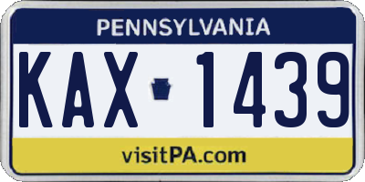 PA license plate KAX1439