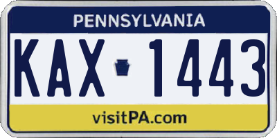 PA license plate KAX1443