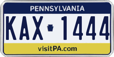 PA license plate KAX1444