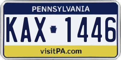 PA license plate KAX1446