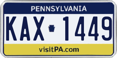PA license plate KAX1449