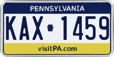 PA license plate KAX1459