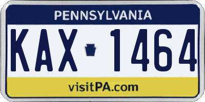 PA license plate KAX1464
