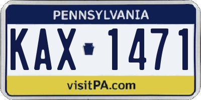 PA license plate KAX1471