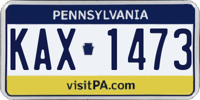 PA license plate KAX1473