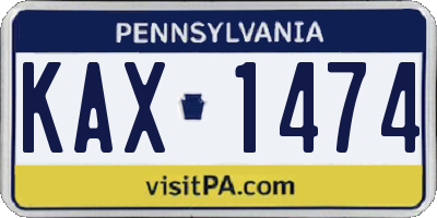 PA license plate KAX1474