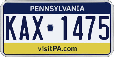 PA license plate KAX1475