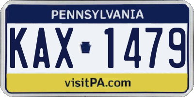 PA license plate KAX1479