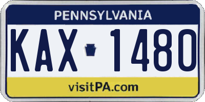 PA license plate KAX1480