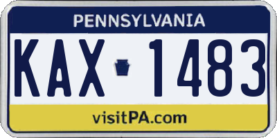 PA license plate KAX1483