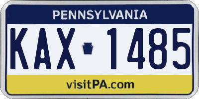 PA license plate KAX1485