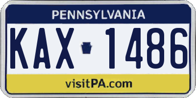PA license plate KAX1486