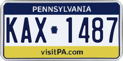 PA license plate KAX1487