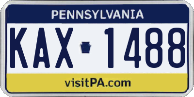 PA license plate KAX1488