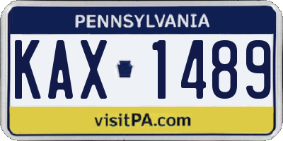 PA license plate KAX1489