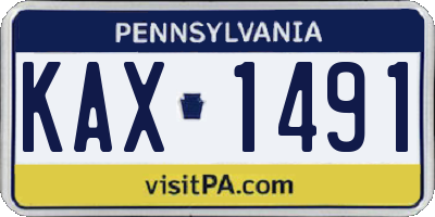 PA license plate KAX1491