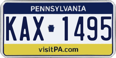 PA license plate KAX1495