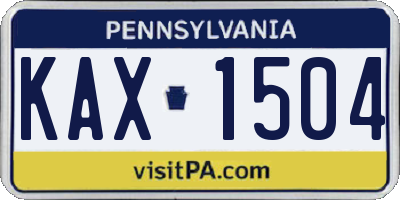 PA license plate KAX1504